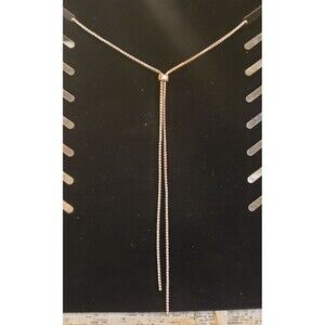 Gold Tone Statement Necklace Sparkling Bolo Pendant - Can be worn down your back